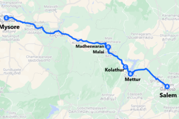 Salem to Mysuru TNSTC route map